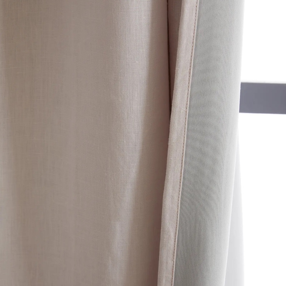 NWT QUINCE Set 2 48x96 European Linen Room Darkening Curtains Vintage Blush 6216 - Picture 4 of 10